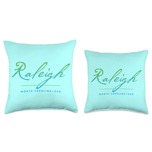 Raleigh NC Gear Raleigh North Carolina Throw Pillow, 18x18, Multicolor