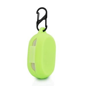 LEFXMOPHY Case Cover Compatible with Jabra Elite 7 Pro Green Silicone Protective Protector Skin Glow in Dark with Clip