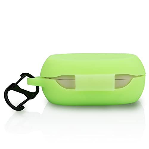 LEFXMOPHY Case Cover Compatible with Jabra Elite 7 Pro Green Silicone Protective Protector Skin Glow in Dark with Clip