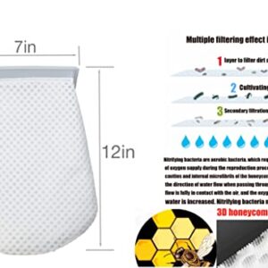 SEATORCH Rectangle Filter Sock Aquarium Felt Filter Bags, 4.5x7 3D Honeycomb Design Filter Sock - Apply to Eshopps(Pack of 3)