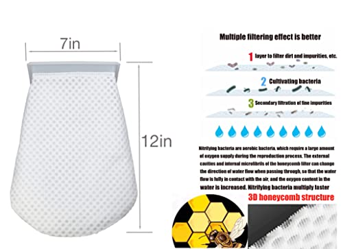 SEATORCH Rectangle Filter Sock Aquarium Felt Filter Bags, 4.5x7 3D Honeycomb Design Filter Sock - Apply to Eshopps(Pack of 3)