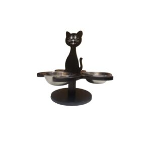 zenvy multiple cat feeder | triple raised cat feeder with removable bowls