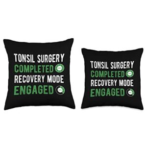 Funny Tonsil Surgery Recovery Gifts Surgery Recovery Tonsillectomy Tonsil Removal Throw Pillow, 18x18, Multicolor