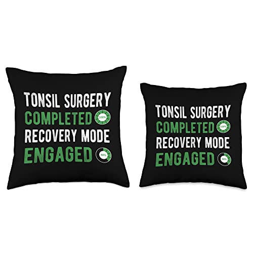 Funny Tonsil Surgery Recovery Gifts Surgery Recovery Tonsillectomy Tonsil Removal Throw Pillow, 18x18, Multicolor