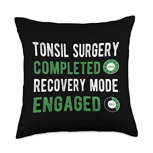 Funny Tonsil Surgery Recovery Gifts Surgery Recovery Tonsillectomy Tonsil Removal Throw Pillow, 18x18, Multicolor