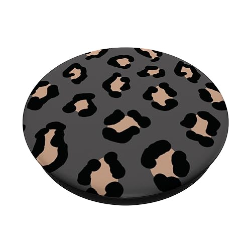 Cute Animal Graphite Cheetah Print Leopard Design PopSockets Standard PopGrip