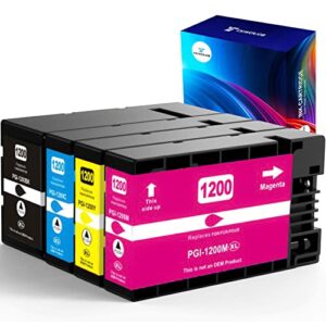 esiwerjob compatible ink cartridge replacement for 1200xl pgi-1200 xl pgi 1200xl use with maxify mb2720 mb2020 mb2050 mb2120 mb2320 mb2350 printers(4 pack)