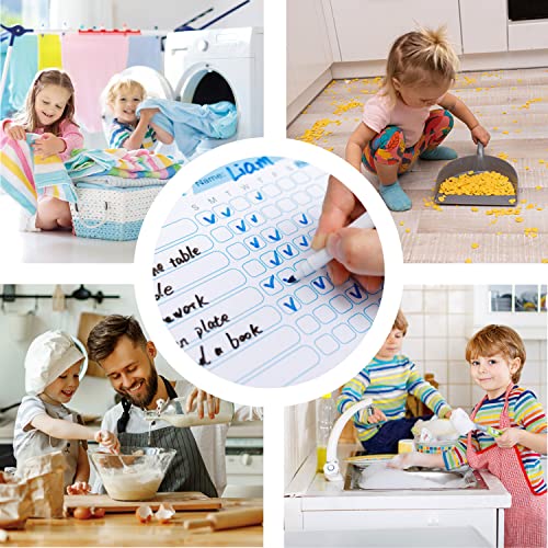 LOCATAL Magnetic Chore Chart, 2 Pcs Dry Erase Behavior Charts & 6 Markers, Reward Chart for Multiple Kids Teens Adults Family, Daily Responsibility Rewards Whiteboard for Fridge School Home Supplies