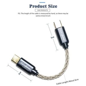 GUCraftsman USB C Type C to Type C Headphone Amplifier Cable 6N Single Crystal Silver for FiiO BTR5 Q1 Q3 Q3s Qudelix 5K xDuoo Link2 XD-05PLUS E1DA 9038G3 9038S 9038D Lotoo PAW S2¡­