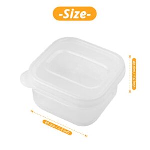 defutay 3 PCS Mini Food Storage Container,Leakproof Plastic Condiment and Sauce Containers with Lids