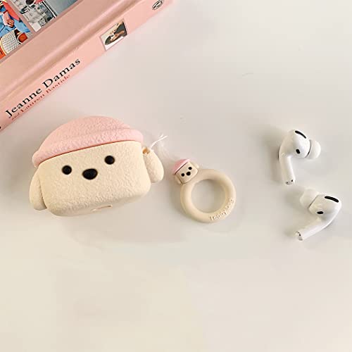 AKXOMY Compatible with Airpods 3 Case Dog, Cute Cartoon Pet Dog Case Airpods 3 Case , Soft Silicone Protective Cover for Girls Women Kids with Airpods 3 case (Pink)
