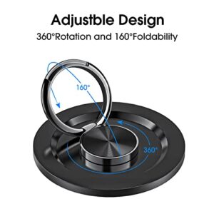 TechMatte Magnetic Phone Ring Holder (Detachable), Compatible with iPhone 14 iPhone 13 iPhone 12, Pro, Max, Mini and MagSafe Case, Wireless Charging Compatible