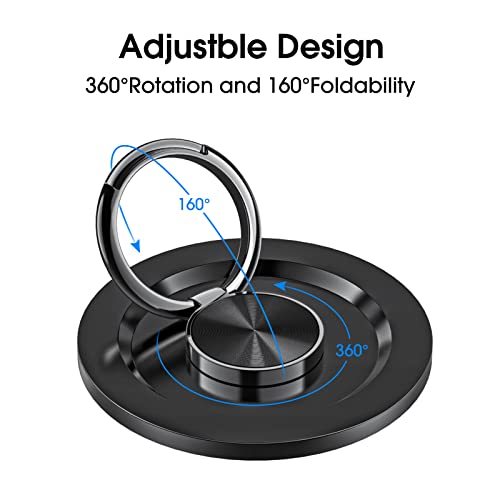 TechMatte Magnetic Phone Ring Holder (Detachable), Compatible with iPhone 14 iPhone 13 iPhone 12, Pro, Max, Mini and MagSafe Case, Wireless Charging Compatible