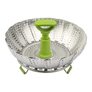 defutay steamer basket,stainless steel vegetable steamer basket folding,folding expandable steamers(5.5" to 9")