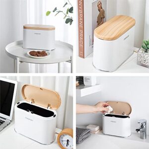 Doyingus Mini Desktop Trash Can with Lid Press-Type Small Wastebasket with Removable Inner Garbage Can Tiny Countertop Trash Bin for Table Bedroom Office