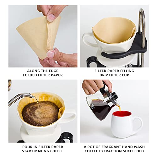 DEFUTAY 100 Count Coffee Filter #2 - Preserves Flavor and Convenience - Unbleached Cone Coffee Filters Fit for Drip Coffee Maker - Easy to Use and Dispose