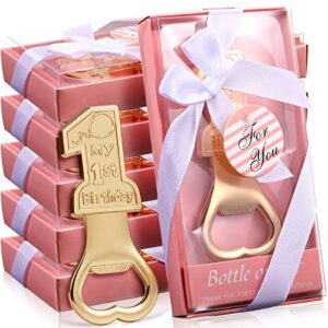 30 pack my 1st birthday party favor supplies present for guest 1 bottle opener first anniversary decoration souvenirs souvenir return gift for boy or girl (pink)