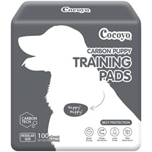 COCOYO Dog Training Pads 丨 Carbon Absorb Eliminating Urine Odor Doggie Training Pads 丨 Premium Charcoal Dog Pee Pads (100 Count, 22x22 inch),Gray