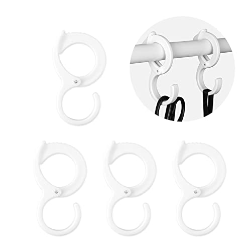 FuninCrea 4 Pack S-Shaped Hooks Table Edge Hook Heavy Duty Closet Hook Multifunctional Adjustable S Shaped Hooks Anti-Drop for Table Edge, Wardrobe, Garden, Kitchen, Balcony, Living Room (4)