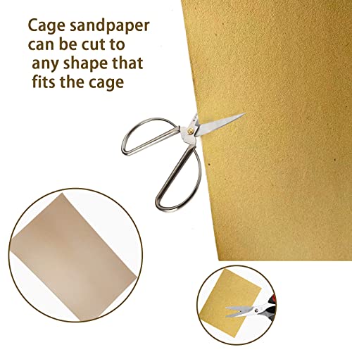 Hamiledyi Bird Gravel Paper, Special Sea Sand Liner for Page, Parrot Cage Gravel Paper Mat, 17x11 Inch Disposable Cushion Pads for Bird Parakeet Budgie 32PCS