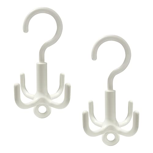 DEFUTAY Belt Hanger Scarf Tie Rack Holder Hook, 2 PCS Hangers for Closet,360 Degree Rotating Closet Clothes Hangers with 4 Claws for Hanging, Scarf,Hats, Towels,Bags, Shoes,Ties