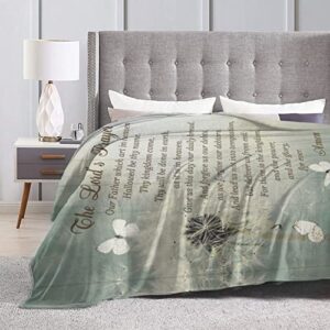 Dandelion The Lord's Prayer Novelty Blanket Soft Flannel Fleece Throw Blanket Super Soft Lightweight for Couch 80"X60"