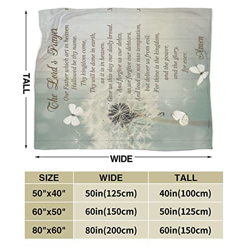 Dandelion The Lord's Prayer Novelty Blanket Soft Flannel Fleece Throw Blanket Super Soft Lightweight for Couch 80"X60"