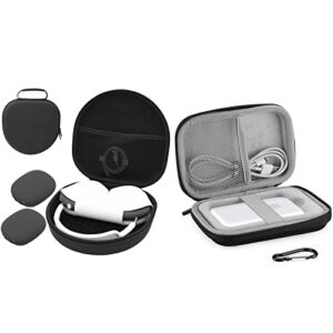 procase hard case for airpods max bundle with shockproof carrying case compatible with magsafe battery pack