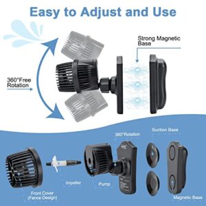 hygger 1050 GPH Aquarium Wave Maker Pump with Strong Magnetic Suction Base, Ultra-quiet 360 Degree Rotating Submersible Power Head, for 20-60 Gal Freshwater Saltwater Tank