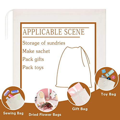 Pangda 15 Packs Muslin Bags Cloth Bags with Drawstring Canvas Large Storage Bags Bulk Cotton Reusable Grocery Bags DIY Craft Sachet Bag for Party Wedding Home Storage, Natural Color (15 x 22 Inches)