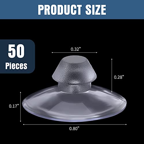 50 Pack 20mm Mini Clear Suction Cups for Glass Table Tops Without Hooks Suction Cups for Glass Sucker Pad for Home Decoration Rubber Sucker Small Window Hangers Home Office