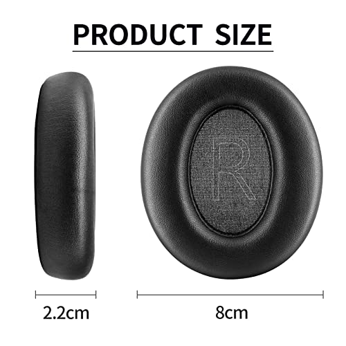 Replacement Ear Pads for Anker Soundcore Life Q20 / Q20 BT Softer Leather, Luxurious Memory Foam, Added Thickness, Enhanced Noise Isolation (Black)