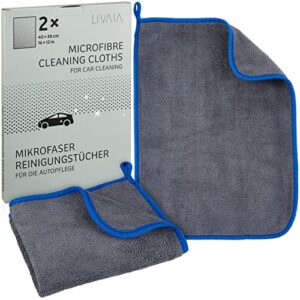 livaia microfiber cleaning cloth: 2 microfiber cleaning cloths for cars – car wash cloths for cleaning, car cleaning products, car wash kit car care