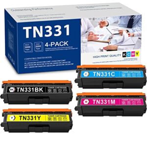nucala compatible 4 pack tn-331bk tn-331c tn-331m tn-331y toner cartridge set replacement for tn331 tn-331 to use with hl-l8350cdw hl-l8250cdn hl-l8350cdwt mfc-l8850cdw mfc-l8600cdw printer (bk/c/m/y)