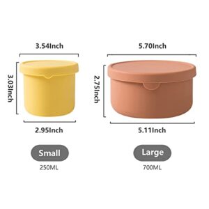 Silicone Food Storage Containers, Silicone Bowl With Lid, Unbreakable, Non-Slip, BPA Free, Airtight, Microwave/Dishwasher/Freezer-Safe, Indoor And Outdoor Use (8.5oz,24oz)