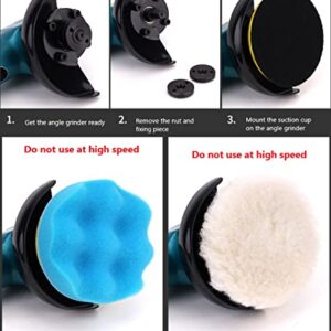 Drill polishing kit 5 inch Polishing Pad Kit Wool Polishing Pads Sponge Pads Polishing Buffer 6-Piece Set with M10 Drill Adapter