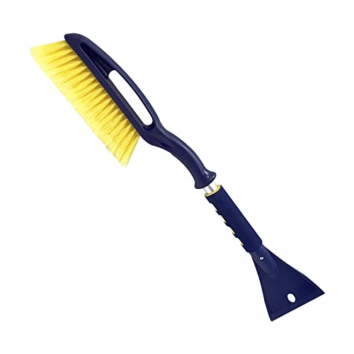 MICHELIN Heavy Duty 25 Inch Snow Brush with Ice Scraper, Blue Yellow Grey, Lightweight Aluminium Shaft, Ergonomic Handle with Power Scraping Grip Design, for Snow, Ice, Slush, Car, SUV, Truck