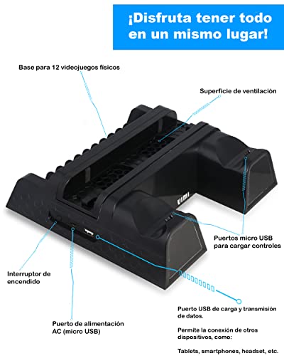 Vimi Base Cooler Ps4 Normal Pro Slim Charging Controls