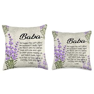 Cute Gifts for Grandma Baba Gifts Grandma from Grandkids Purple Lavender Floral Throw Pillow, 16x16, Multicolor