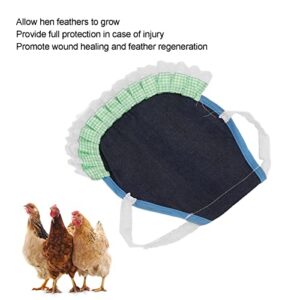 GLOGLOW Chicken Saddle Hen Apron, Chicken Saddle Feathers Protective Poultry Wing Back Protector Warm Comfortable Hens Back Wing Protection with Elastic Straps for Hen Care Supplies(Blue Cowboy)