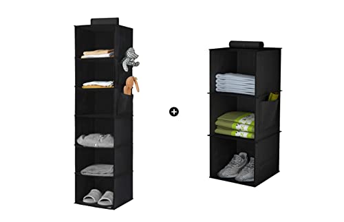 YOUDENOVA 6-Shelf Hanging Closet Organizer, 3-Shelf Closet Hanging Storage Shelves