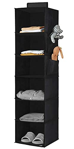 YOUDENOVA 6-Shelf Hanging Closet Organizer, 3-Shelf Closet Hanging Storage Shelves