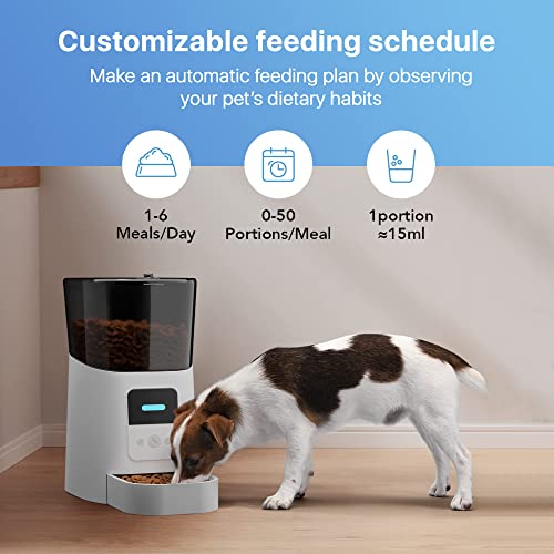 PUREVACY Automatic Cat Feeders with App. 6L Capacity Automatic Cat Food Dispenser with Programmable Timer, Voice Recorder. WiFi Cat Feeder Automatic. Automatic Pet Feeder for Dry Food