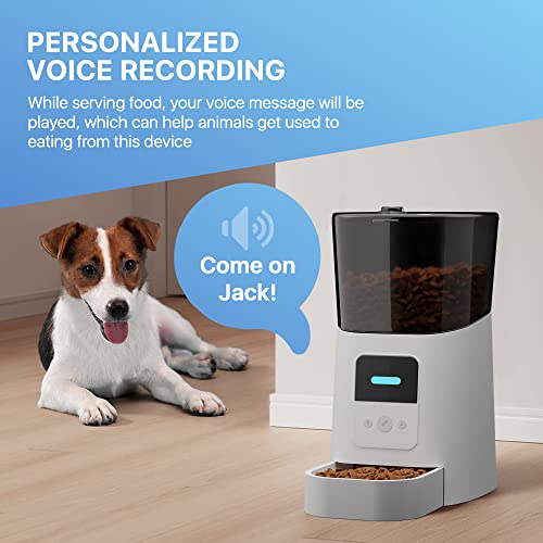 PUREVACY Automatic Cat Feeders with App. 6L Capacity Automatic Cat Food Dispenser with Programmable Timer, Voice Recorder. WiFi Cat Feeder Automatic. Automatic Pet Feeder for Dry Food