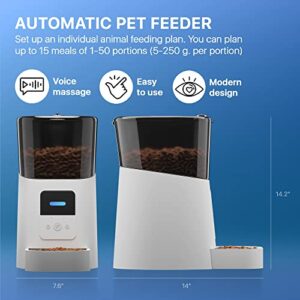 PUREVACY Automatic Cat Feeders with App. 6L Capacity Automatic Cat Food Dispenser with Programmable Timer, Voice Recorder. WiFi Cat Feeder Automatic. Automatic Pet Feeder for Dry Food