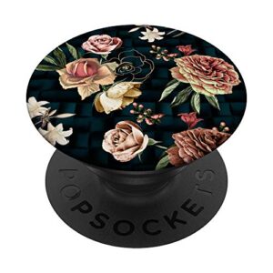 vintage floral pink and white flowers popsockets swappable popgrip