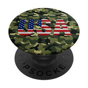 camouflage usa american flag pattern popsockets swappable popgrip
