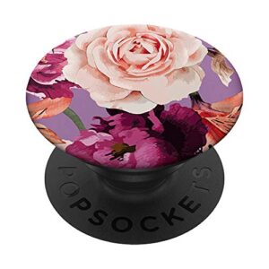 cute floral purple flower pattern phone popper popsockets swappable popgrip