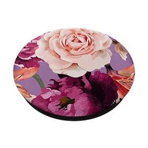 Cute Floral Purple Flower Pattern Phone Popper PopSockets Swappable PopGrip