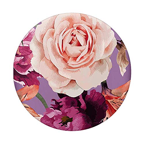 Cute Floral Purple Flower Pattern Phone Popper PopSockets Swappable PopGrip